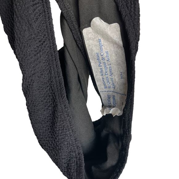 River Island Textured Chain Black One Piece Swimsuit Size 12 - Picture 7 of 8